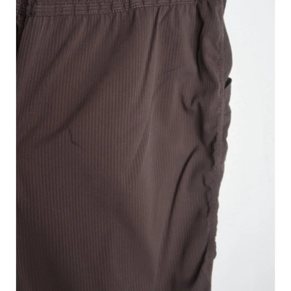 Lululemon Dance Studio Crop Pants Brown Ruched Cinch Hem Women's Size 10 Yoga